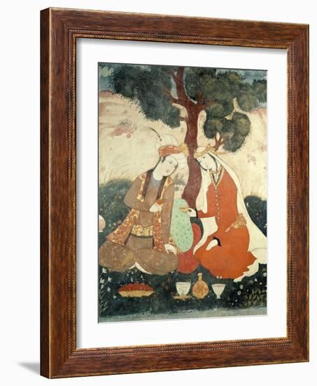 Scene Galante from the Era of Shah Abbas I, 1585-1627-null-Framed Giclee Print