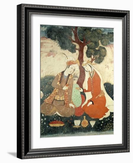 Scene Galante from the Era of Shah Abbas I, 1585-1627-null-Framed Giclee Print