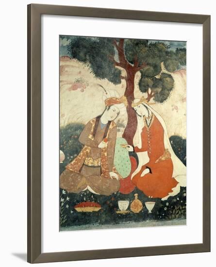Scene Galante from the Era of Shah Abbas I, 1585-1627-null-Framed Giclee Print
