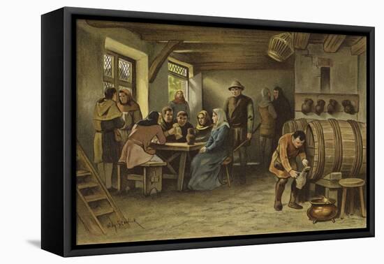 Scene in a Dutch Tavern, 14th Century-Willem II Steelink-Framed Premier Image Canvas
