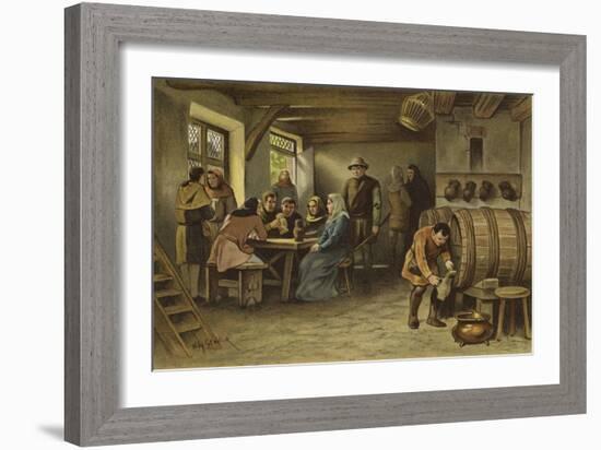 Scene in a Dutch Tavern, 14th Century-Willem II Steelink-Framed Giclee Print