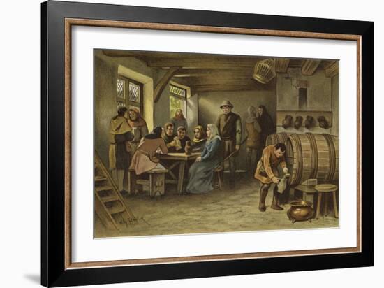 Scene in a Dutch Tavern, 14th Century-Willem II Steelink-Framed Giclee Print