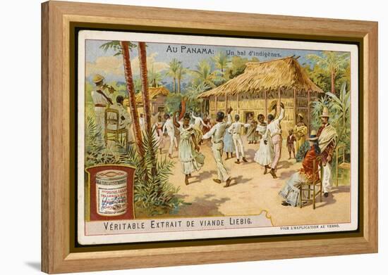 Scene in a Panama Village-null-Framed Stretched Canvas