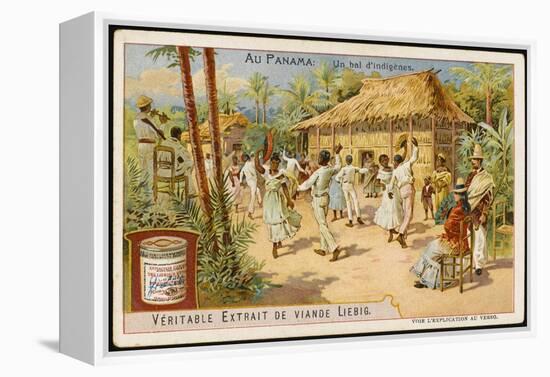 Scene in a Panama Village-null-Framed Stretched Canvas