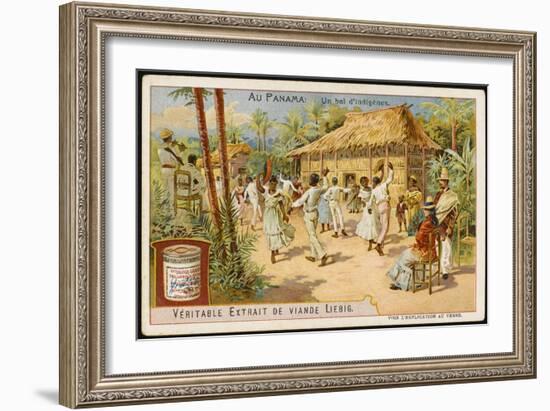 Scene in a Panama Village-null-Framed Art Print