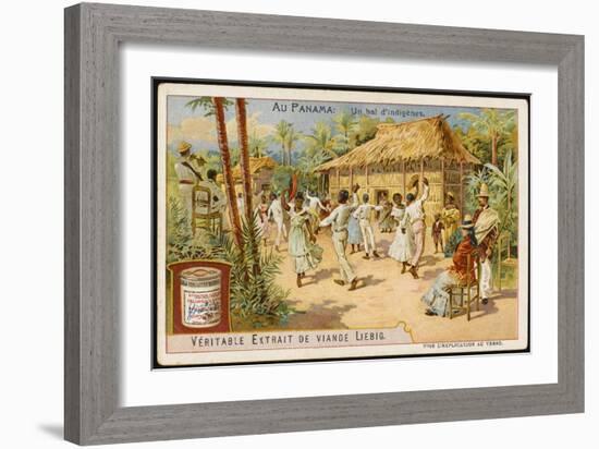 Scene in a Panama Village-null-Framed Art Print