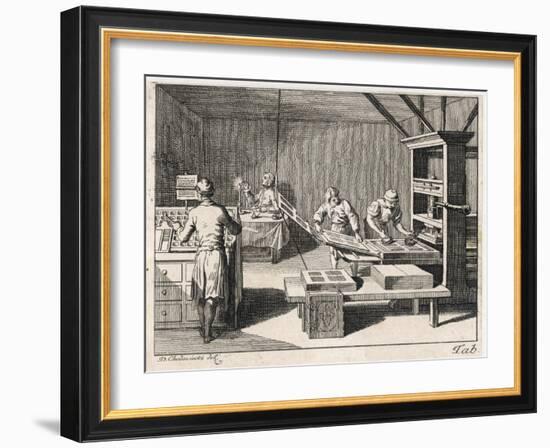 Scene in a Printing Office-Daniel Chodowiecki-Framed Art Print