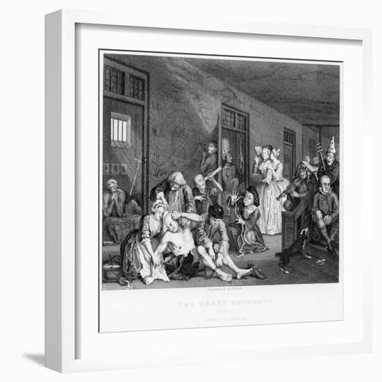 Scene in Bedlam, Plate Viii, from a Rake's Progress-William Hogarth-Framed Giclee Print