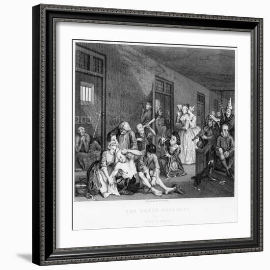 Scene in Bedlam, Plate Viii, from a Rake's Progress-William Hogarth-Framed Giclee Print