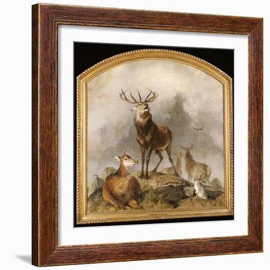 Scene in Braemar - Highland Deer-Edwin Henry Landseer-Framed Giclee Print