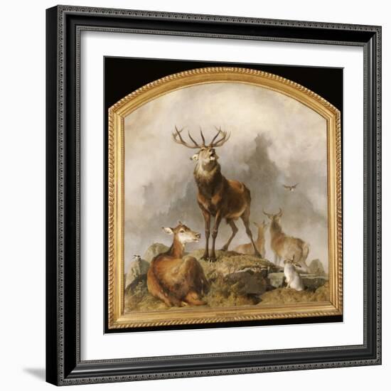 Scene in Braemar - Highland Deer-Edwin Henry Landseer-Framed Giclee Print