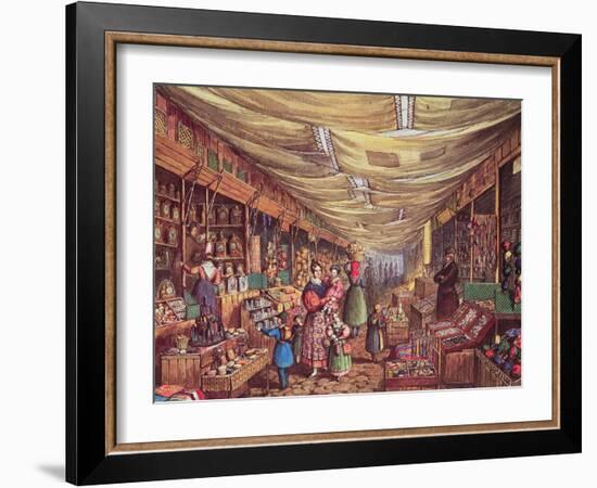 Scene in Frankfurt Fair. Part of the Line of Stalls Extending along the River Mayn-Mary Ellen Best-Framed Giclee Print