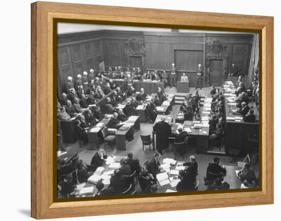 Scene in the Courtroom During the 3rd Day Session of the Nuremberg Trial-Ralph Morse-Framed Premier Image Canvas