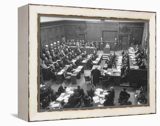 Scene in the Courtroom During the 3rd Day Session of the Nuremberg Trial-Ralph Morse-Framed Premier Image Canvas