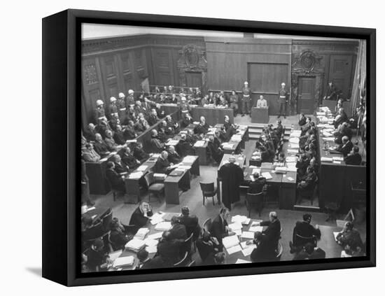 Scene in the Courtroom During the 3rd Day Session of the Nuremberg Trial-Ralph Morse-Framed Premier Image Canvas