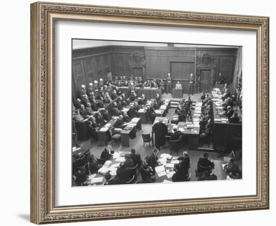 Scene in the Courtroom During the 3rd Day Session of the Nuremberg Trial-Ralph Morse-Framed Photographic Print