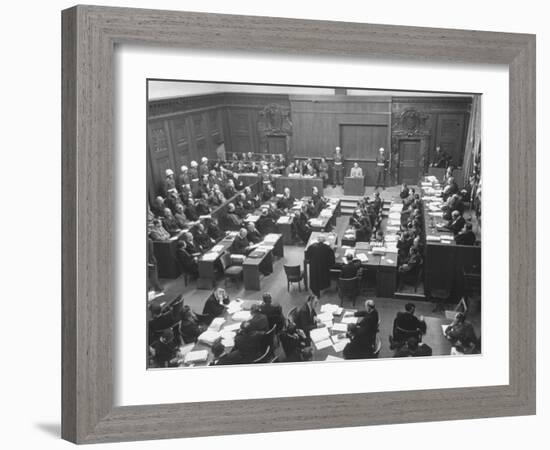 Scene in the Courtroom During the 3rd Day Session of the Nuremberg Trial-Ralph Morse-Framed Photographic Print