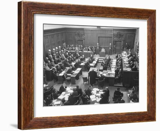 Scene in the Courtroom During the 3rd Day Session of the Nuremberg Trial-Ralph Morse-Framed Photographic Print