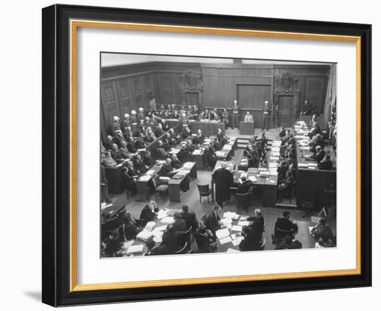 Scene in the Courtroom During the 3rd Day Session of the Nuremberg Trial-Ralph Morse-Framed Photographic Print