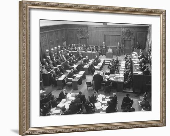 Scene in the Courtroom During the 3rd Day Session of the Nuremberg Trial-Ralph Morse-Framed Photographic Print