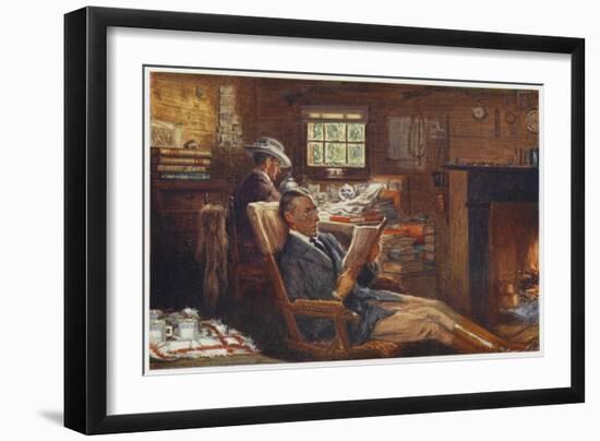 Scene in the Office at Robundara Sheep Station-Percy F.s. Spence-Framed Art Print