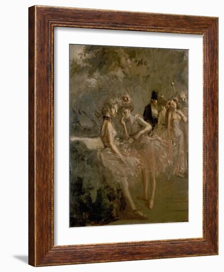 Scene in the Wings of a Theatre, C. 1870 - 1900-Jean Louis Forain-Framed Giclee Print