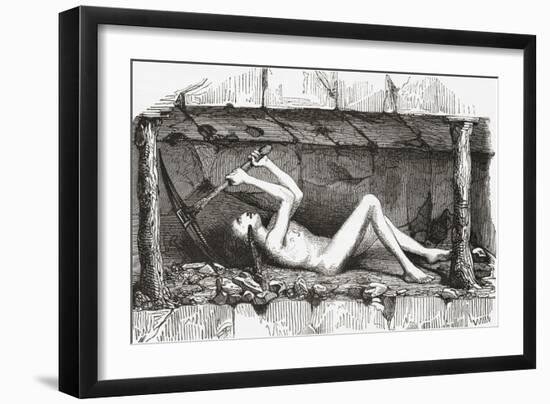 Scene Inside an English Coal Mine, Early 19th Century-null-Framed Giclee Print