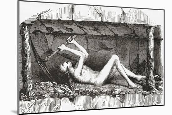 Scene Inside an English Coal Mine, Early 19th Century-null-Mounted Giclee Print