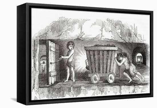 Scene Inside an English Coal Mine, Early 19th Century-null-Framed Premier Image Canvas