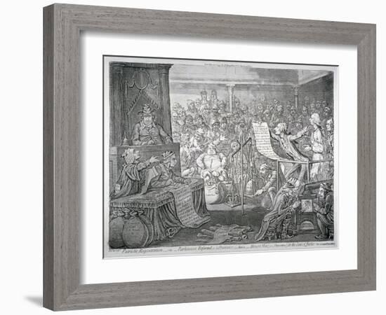Scene Inside the House of Commons, Westminster, London, 1795-James Gillray-Framed Giclee Print