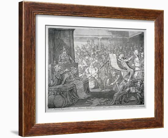 Scene Inside the House of Commons, Westminster, London, 1795-James Gillray-Framed Giclee Print