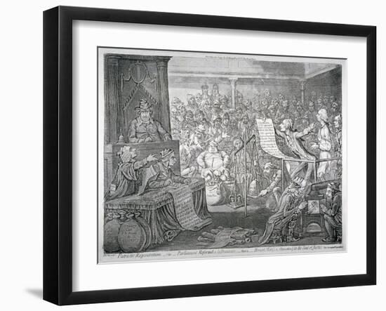 Scene Inside the House of Commons, Westminster, London, 1795-James Gillray-Framed Giclee Print