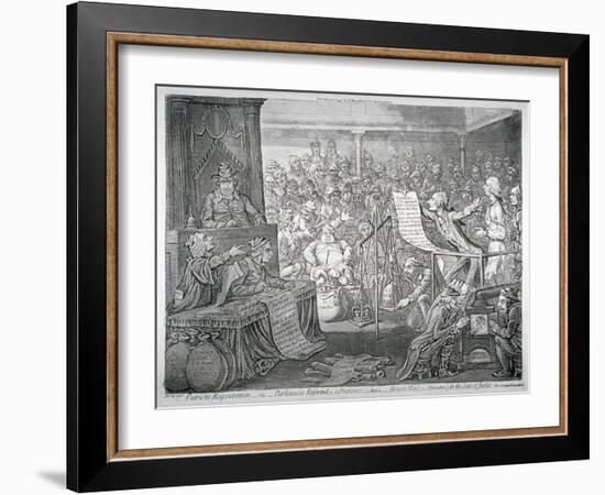 Scene Inside the House of Commons, Westminster, London, 1795-James Gillray-Framed Giclee Print