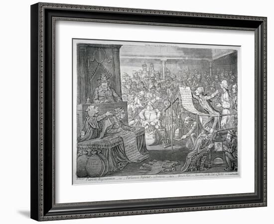 Scene Inside the House of Commons, Westminster, London, 1795-James Gillray-Framed Giclee Print