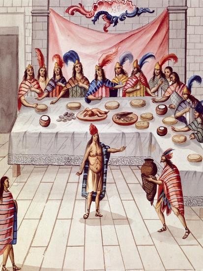 'Scene of an Aztec Banquet, 1640' Giclee Print | Art.com
