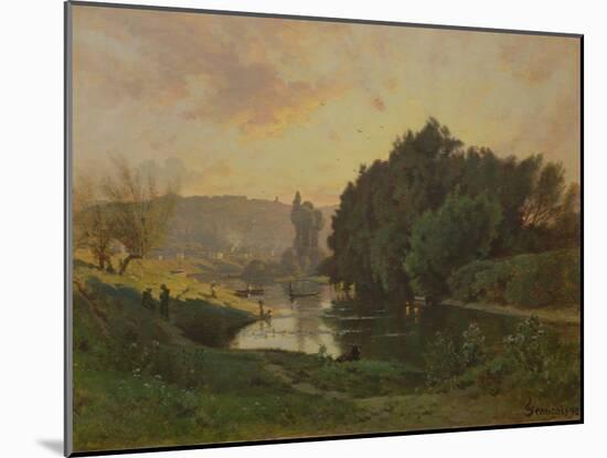 Scene of Bas-Meudon, 1892 (Oil on Canvas)-Francois Louis Francais-Mounted Giclee Print