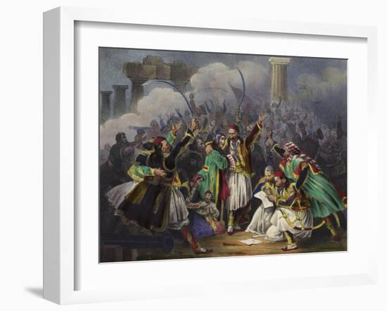 Scene of Celebration with Figures in Traditional Dress-Joseph-Louis Hippolyte Bellange-Framed Giclee Print