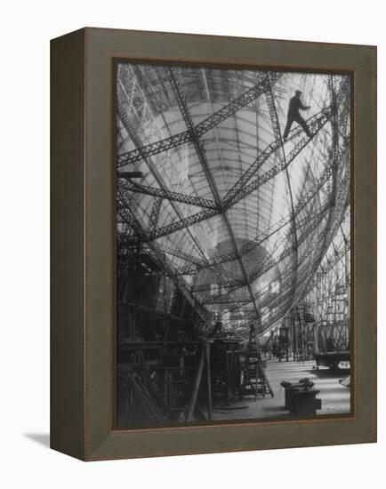 Scene of Construction of Graf Zeppelin at Fabrication Plant-null-Framed Premier Image Canvas