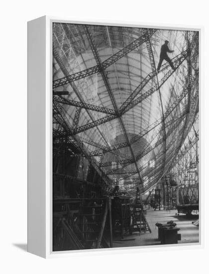 Scene of Construction of Graf Zeppelin at Fabrication Plant-null-Framed Premier Image Canvas