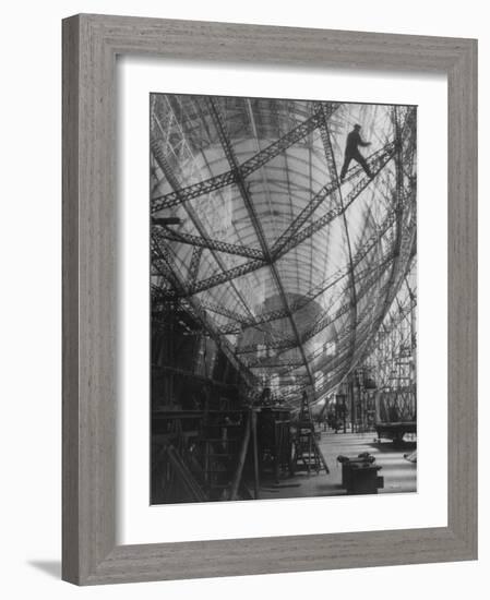 Scene of Construction of Graf Zeppelin at Fabrication Plant-null-Framed Photographic Print