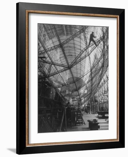 Scene of Construction of Graf Zeppelin at Fabrication Plant-null-Framed Photographic Print