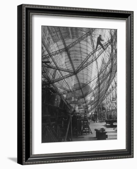 Scene of Construction of Graf Zeppelin at Fabrication Plant-null-Framed Photographic Print