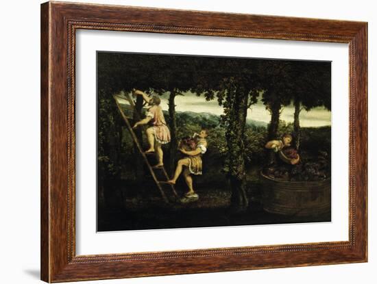 Scene of Grape Harvest-Paris Bordone-Framed Giclee Print