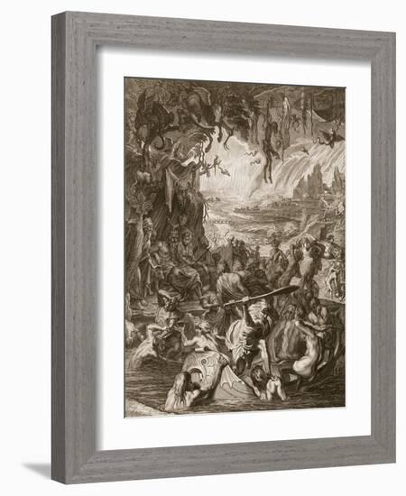 Scene of Hell, 1731-Bernard Picart-Framed Giclee Print