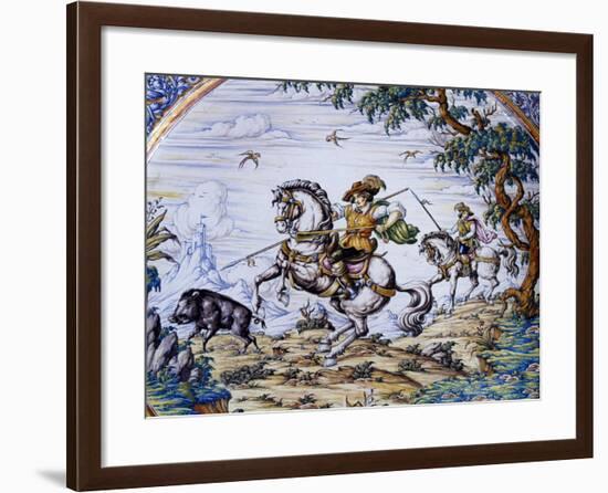 Scene of Hunting Wild Boar from a 17th-Century Model-null-Framed Giclee Print