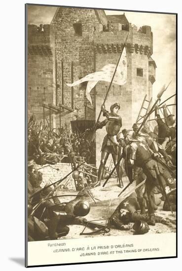 Scene of Jeanne d'Arc in Battle-null-Mounted Art Print