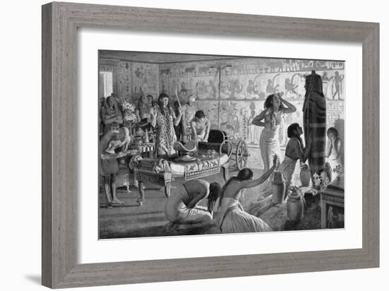 Scene of Mourning at the Funerary Temple of Tutankhamun, Egypt, 1325 BC (1933-193)-Fortunino Matania-Framed Giclee Print