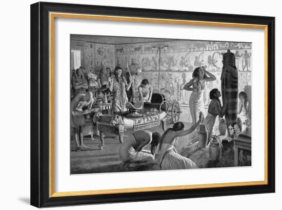 Scene of Mourning at the Funerary Temple of Tutankhamun, Egypt, 1325 BC (1933-193)-Fortunino Matania-Framed Giclee Print