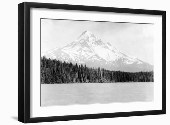 Scene of Mt. Hood from Lost Lake in Oregon Photograph - Mt. Hood, OR-Lantern Press-Framed Art Print