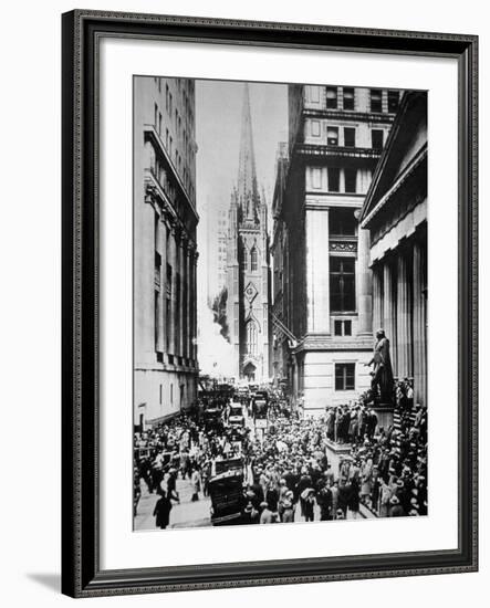 Scene of Panic Outside of the New York Stock Exchange, Thursday 24th October 1929--Framed Photographic Print